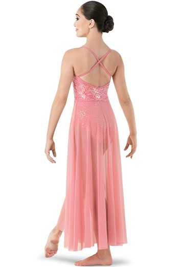 WEISSMAN Balera Pink Sleeveless Sequin Maxi Dance Dress D9692 MA
