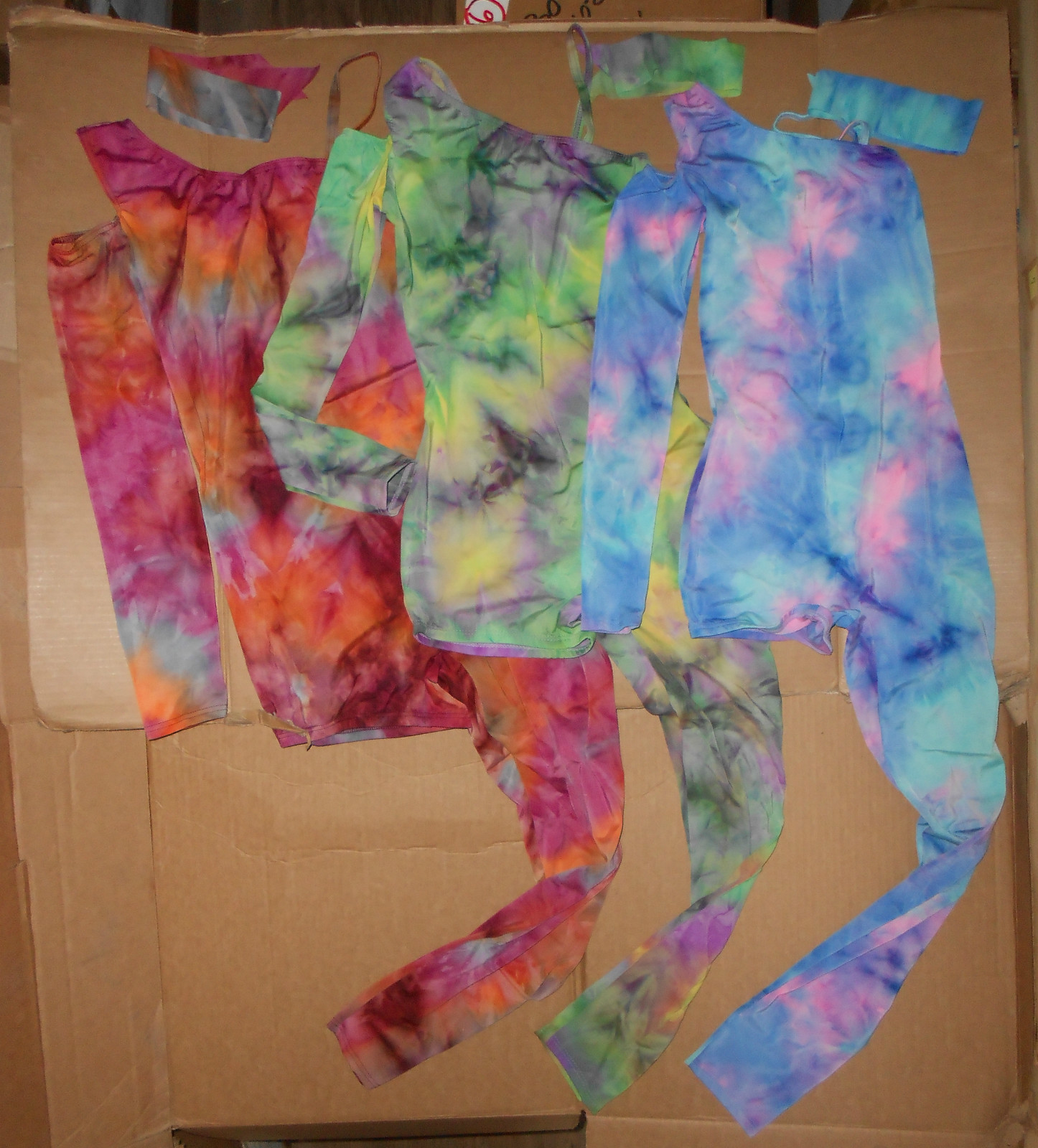 One legged Unitard Lyrical 3 colors Tiedye Shelf Lined Dance Ladies Large Costum