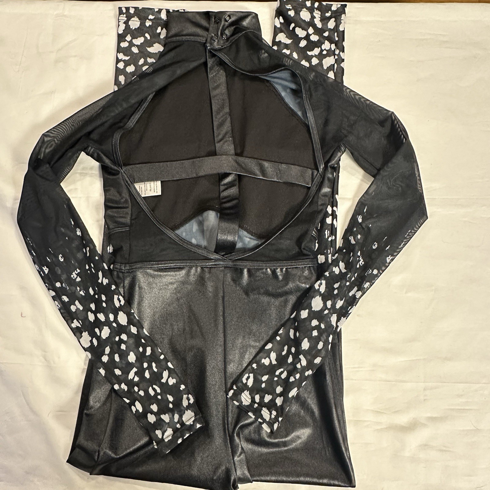 Weissman Elite Animal Contemporary Lustre Black Unitard Dance Costume 14920 XSA