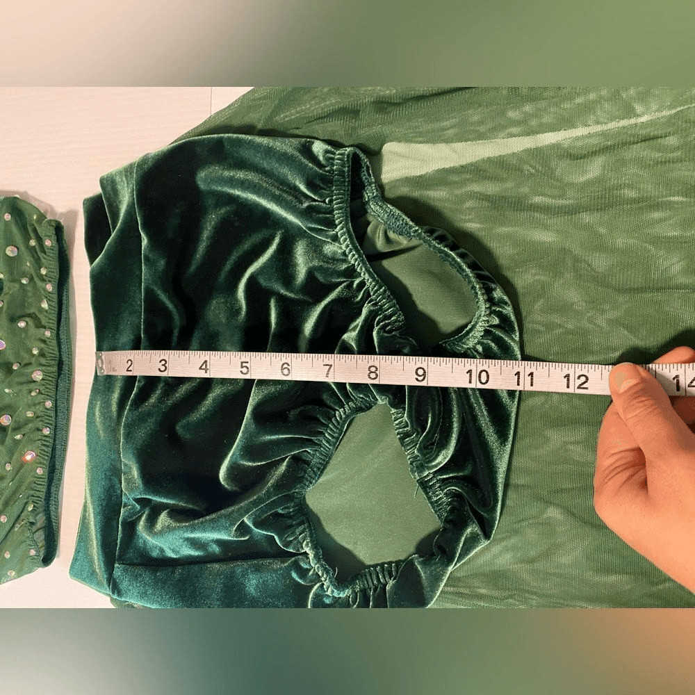 Kelle dance solo costume 3 piece set green velvet THE ALCHEMY 7111 4328 SA adult