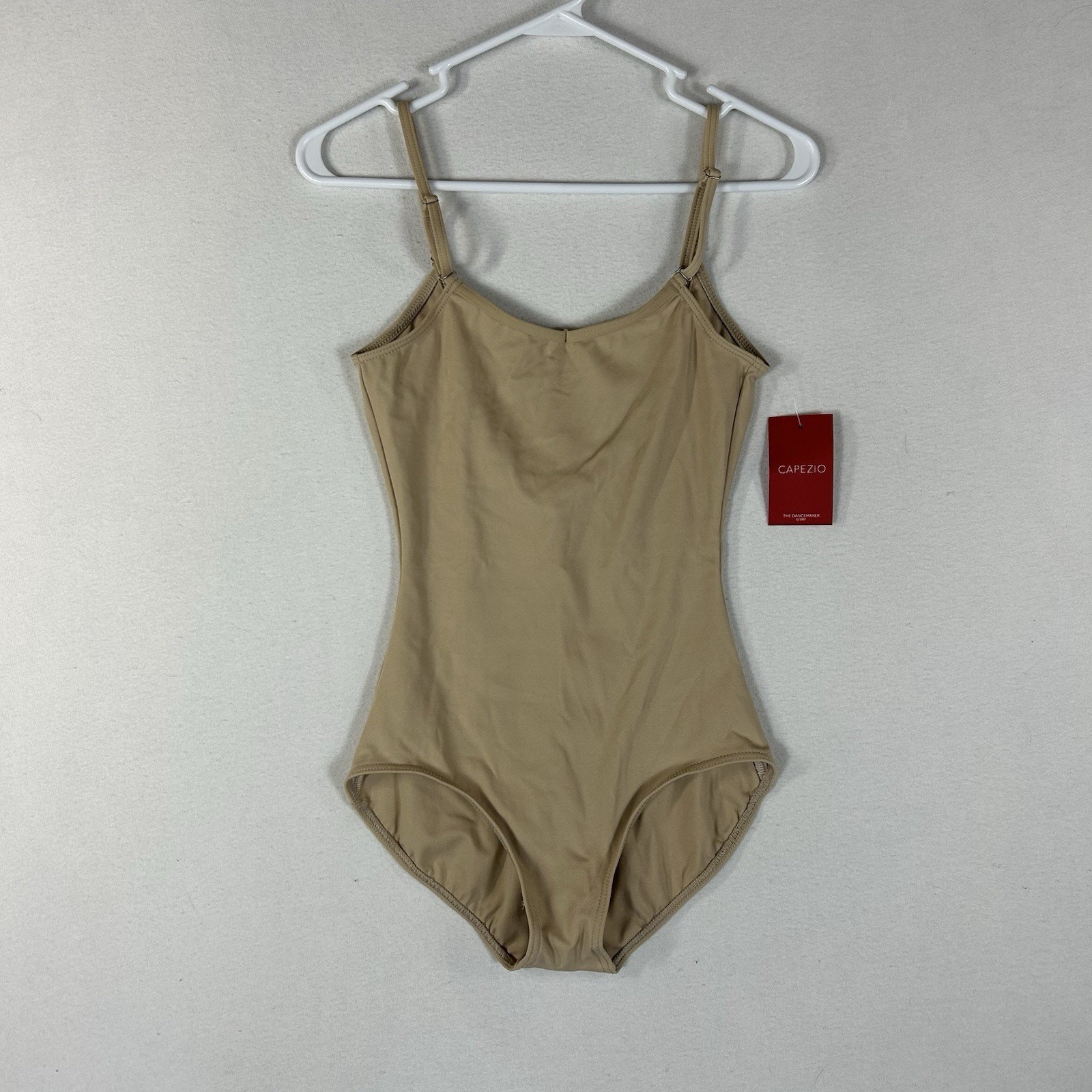 Capezio NEW Nude Camisole Leotard Womens Medium Adjustable Strap Beige Dance NWT