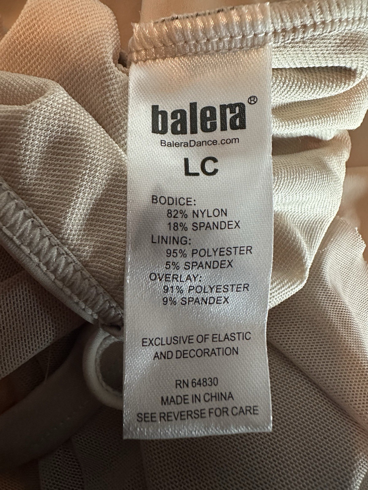 WEISSMAN Balera ~Size LC~ Dance Lyrical Tan Beige One Shoulder Tied Neck D13079