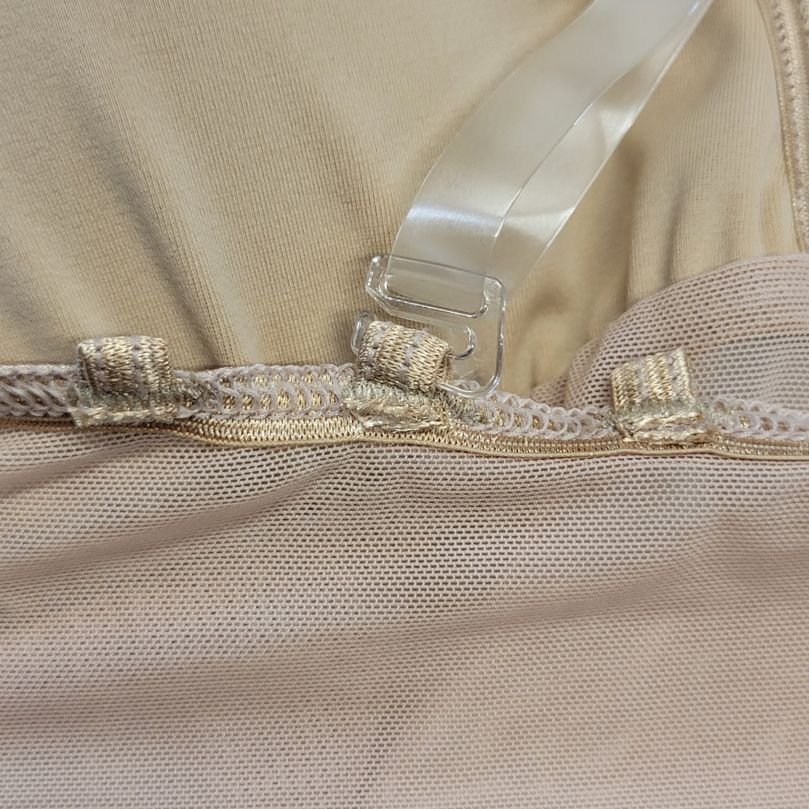 Body Wrappers Camisole Convertible Biketard Beige PowerMesh Midsection SZ MA