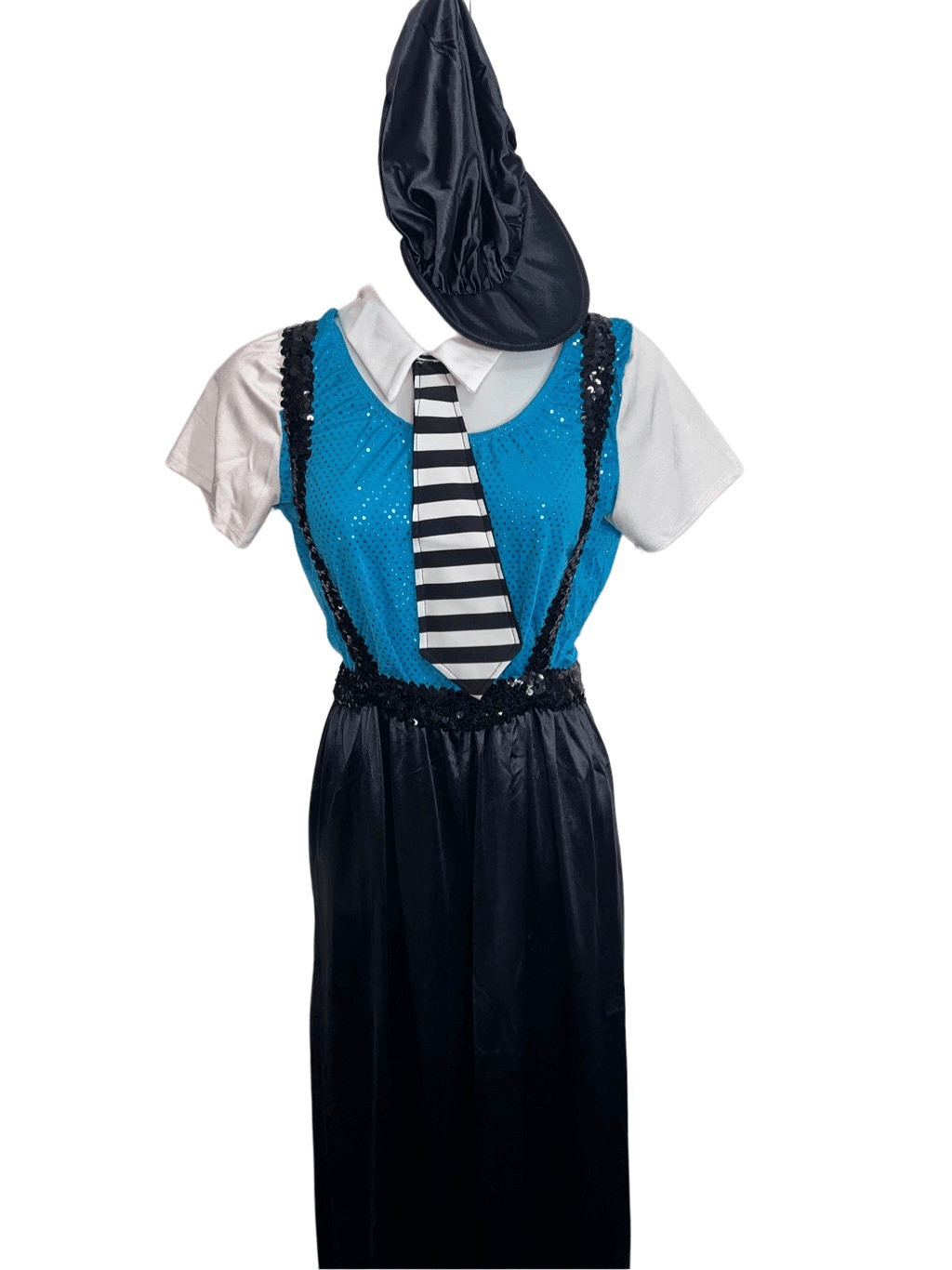 Dansco Newsies Dance Costume Adult L 6 Piece Set Sequin Paperboy Tap Jazz Blue