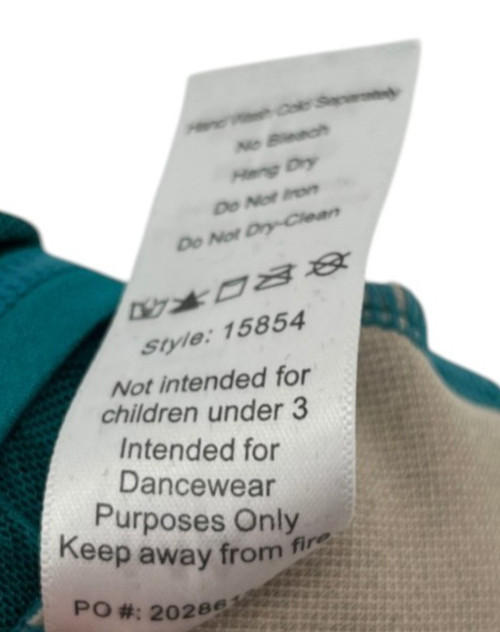 Weissman Biketard Women’s Size Medium 15854 Teal Flocked Y2K Performancecore