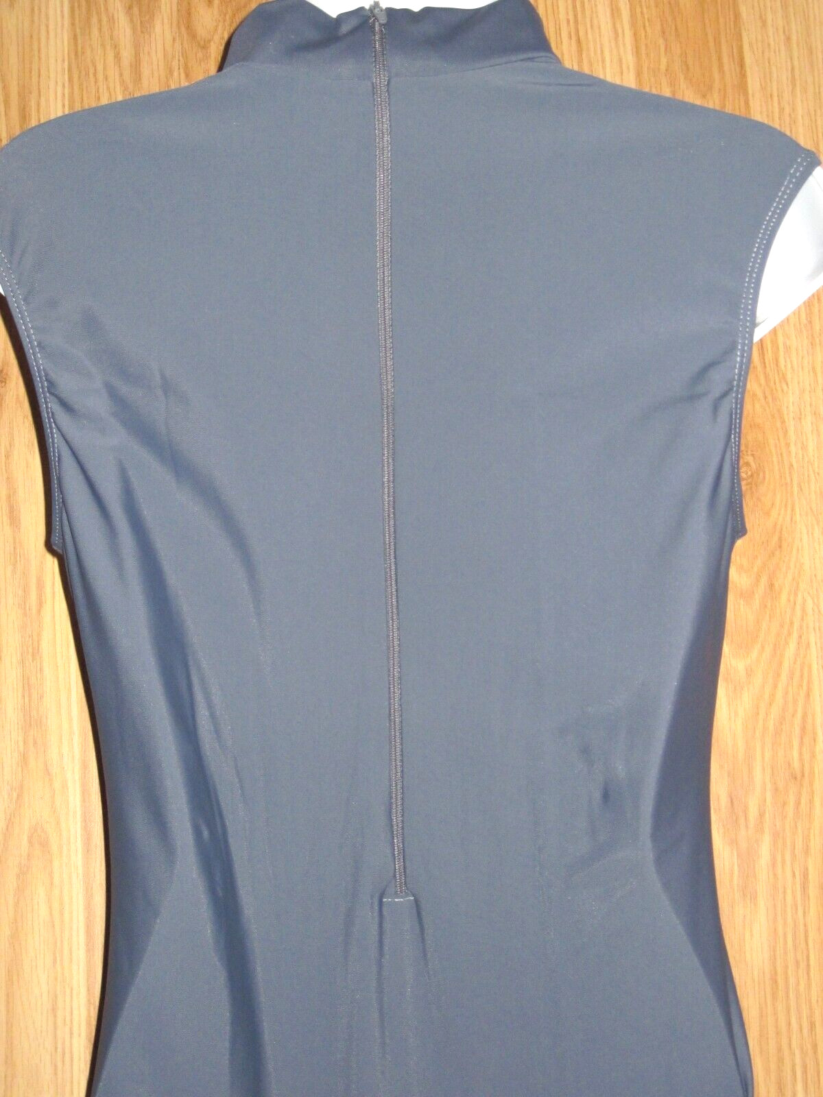 Plus Size Shiny Dark Gray Spandex Sleeveless T-Neck Leotard Size 2XL 16-18 New