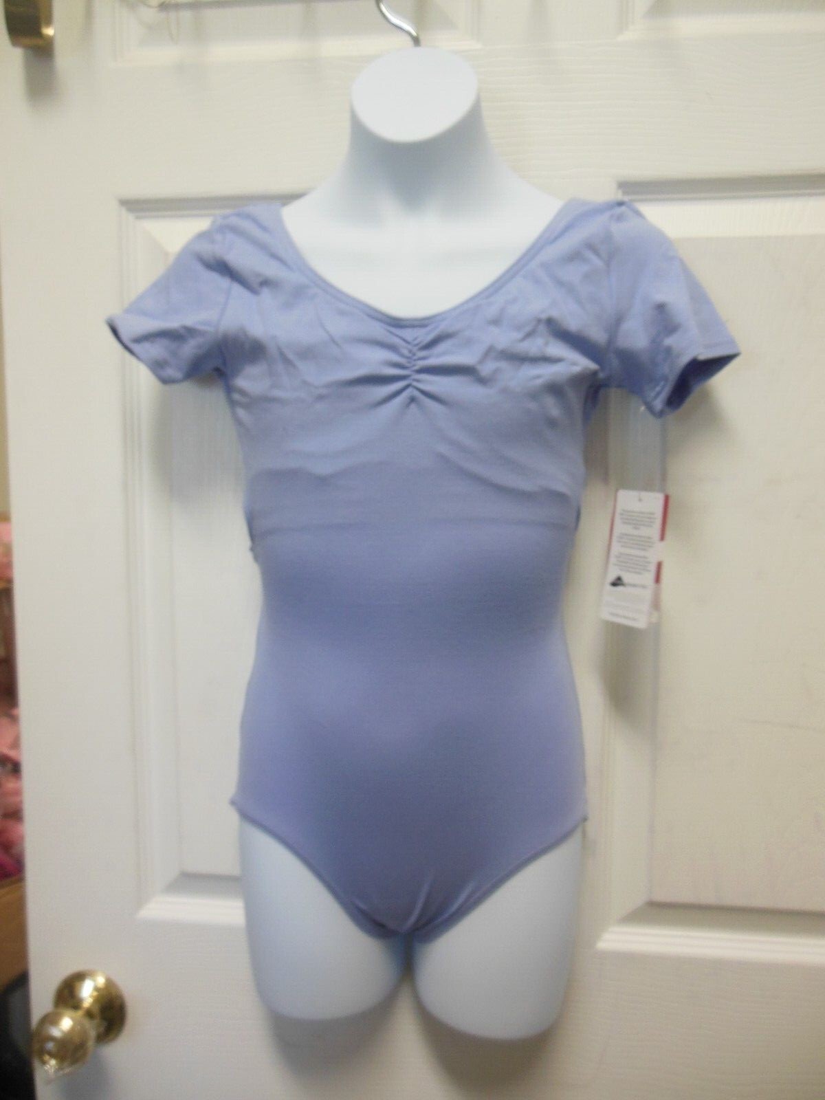 CAPEZIO copen BLUE Short sleeve crisscross back leotard CC868 frontlined