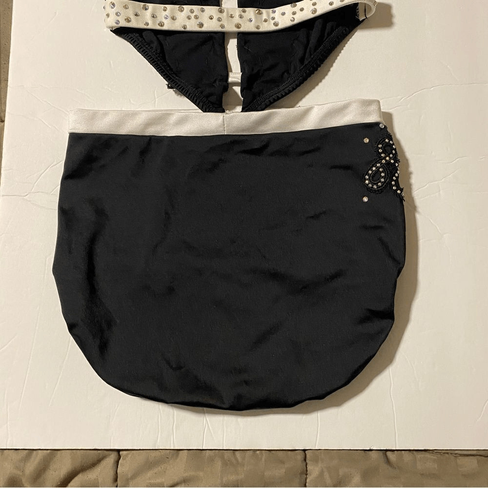 Custom Solo Dance Costume Black White 2 Piece Cut Out SA Adult Contemporary Jazz