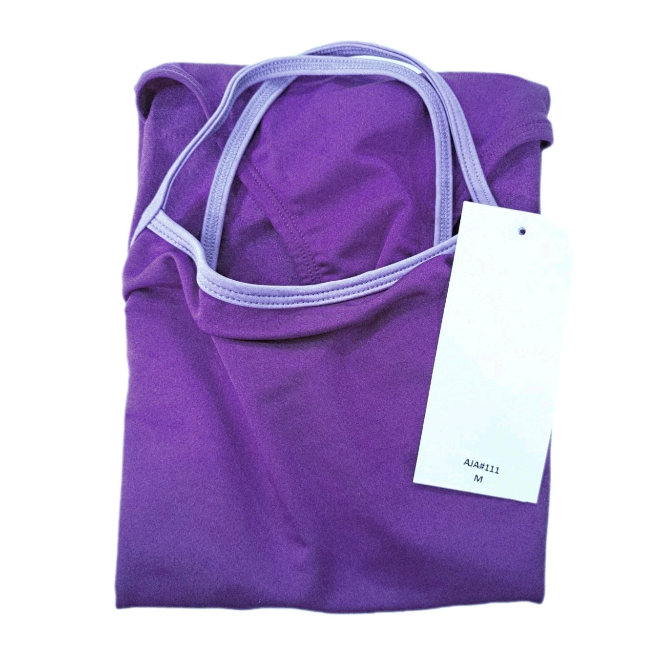 Aja VTG Keyhole Cutout Crossback Tank Leotard Purple Strappy Reversible Strap AM