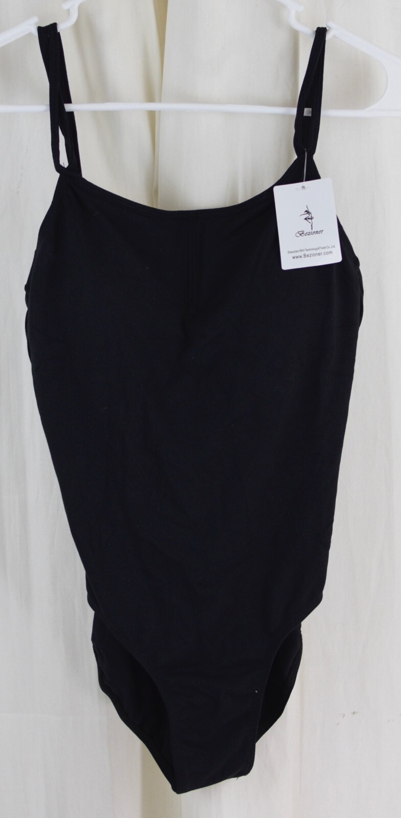Bezioner Women’s Strappy Sleeveless Leotard Black Size Medium