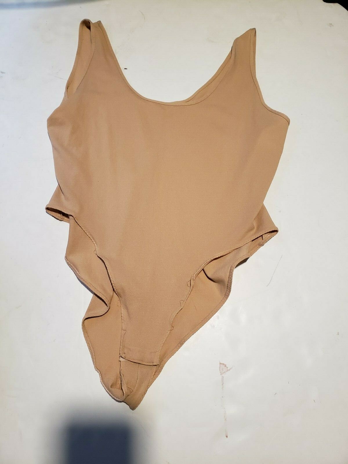 VTG 1970s 80s Lucy Ann2 Leotard Stretch High Cut Leg lingerie underwear nude