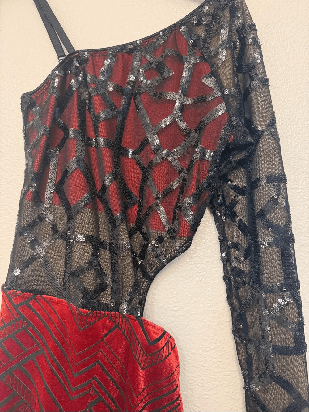 Revolution Tenth House red unitard FAULT LINES TH20230 contemporary PA xs adult