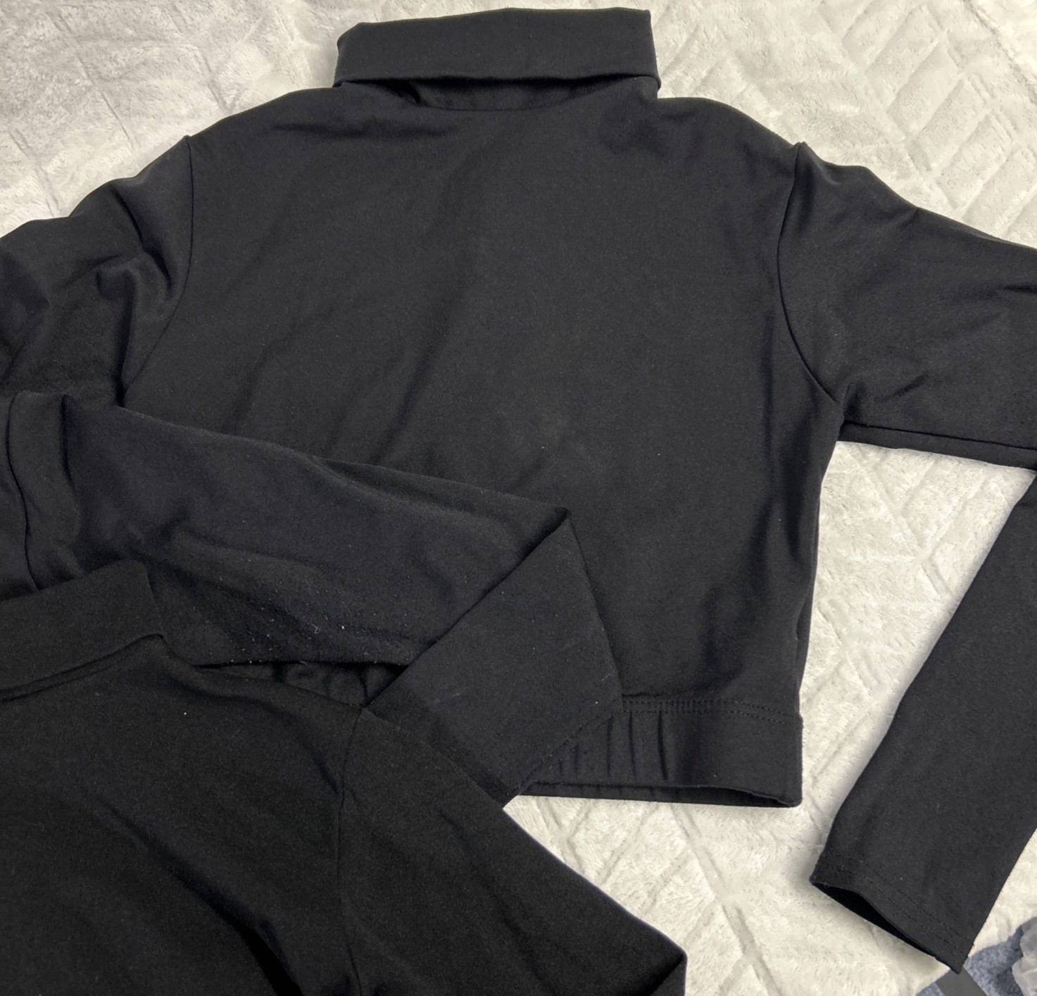 Lot Of 3 CHASSE Womens Cropped Black Turtleneck Cheer Dance S M L