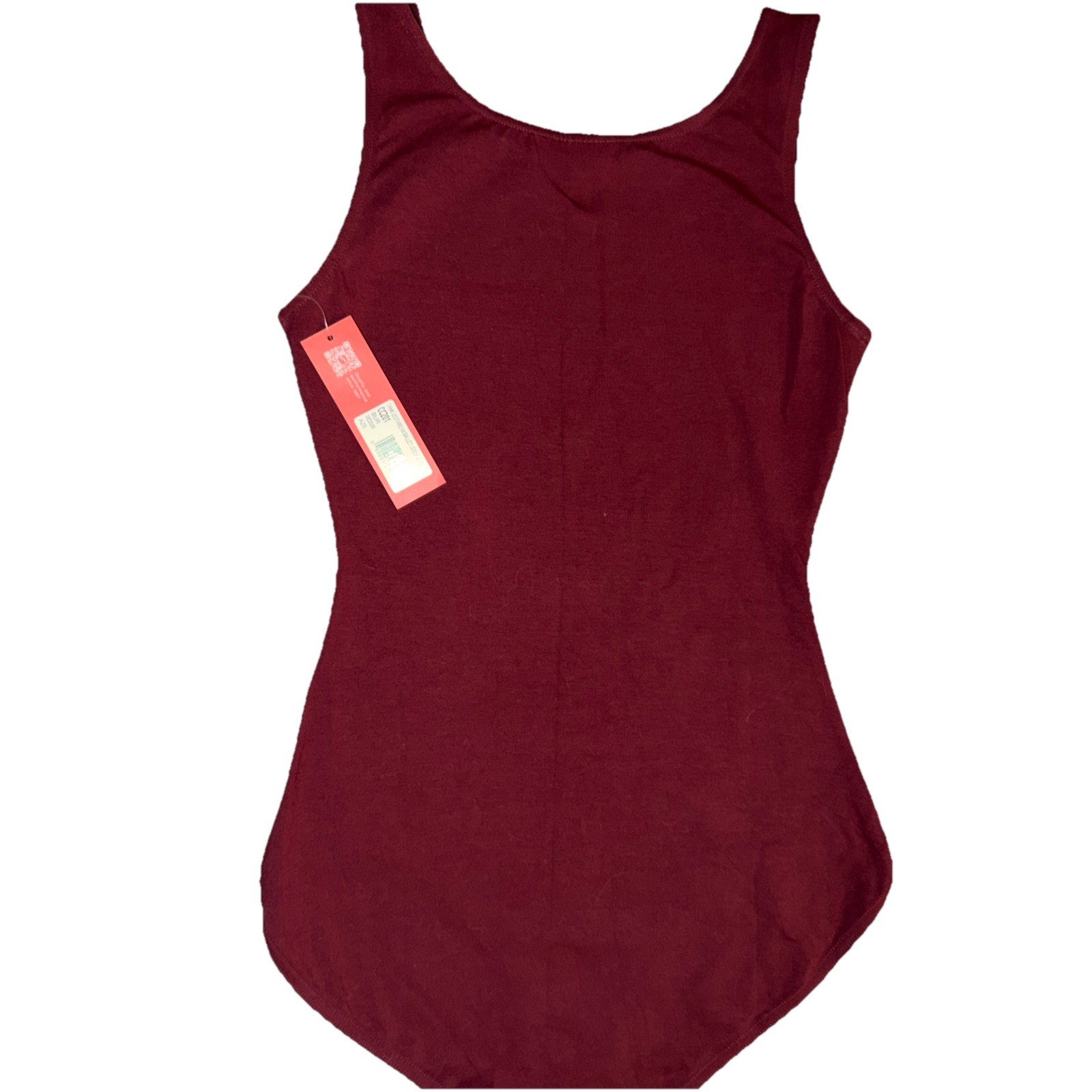 Capezio Women’s High-Neck Tank Leotard With Ballet Leg Line, Burgundy, Medium