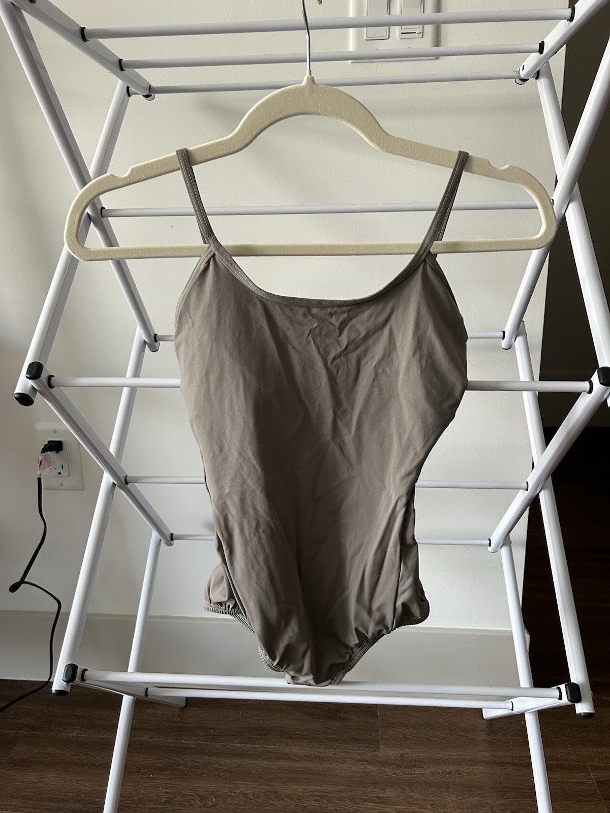 Premier Collection Light Grey Leotard Size Small With Low Plunging Back