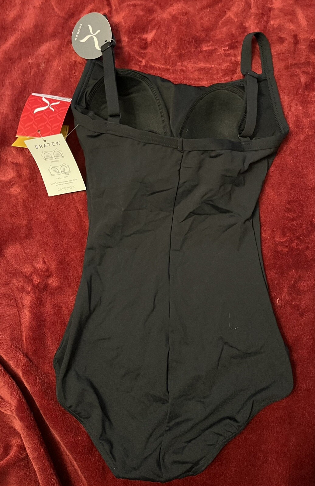 Capezio Cami Leotard Bodysuit Camisole Team Basics Black New Adult Women L or XL