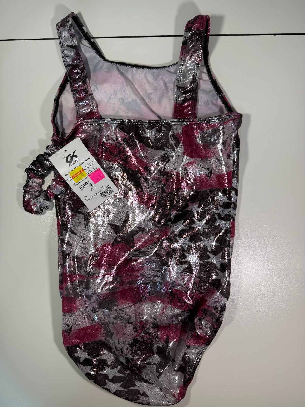 GK Ladies Multi Color Black/Pink/Grey Tank Gymnastics Leotard Size SA E2992