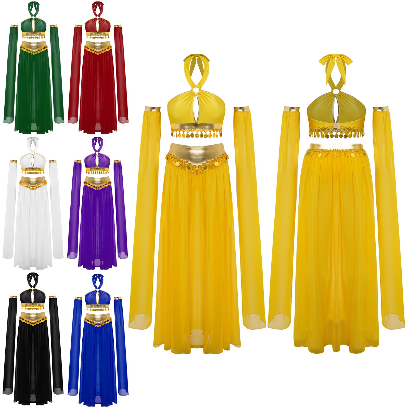 Women’s Belly Dancewear Outfit Arabian Princess Costume Dress Stage Performance