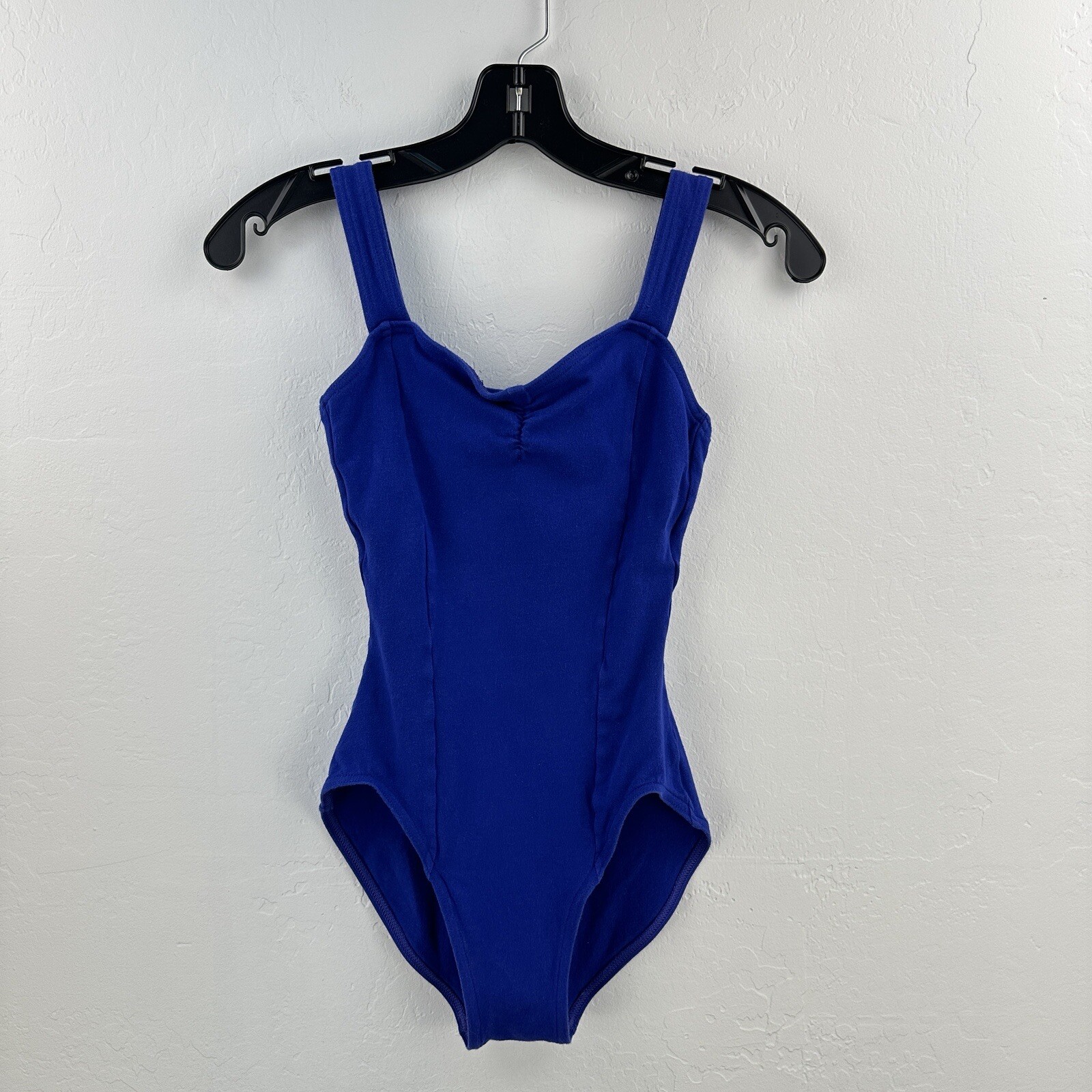Capezio Dance Leotard Blue Womens S Stretch Ruched front