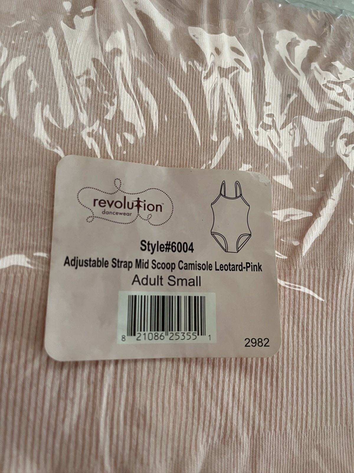Revolution Mid Scoop Camisole Leotard Pink Adjustable Strap Adult S NWT #6004