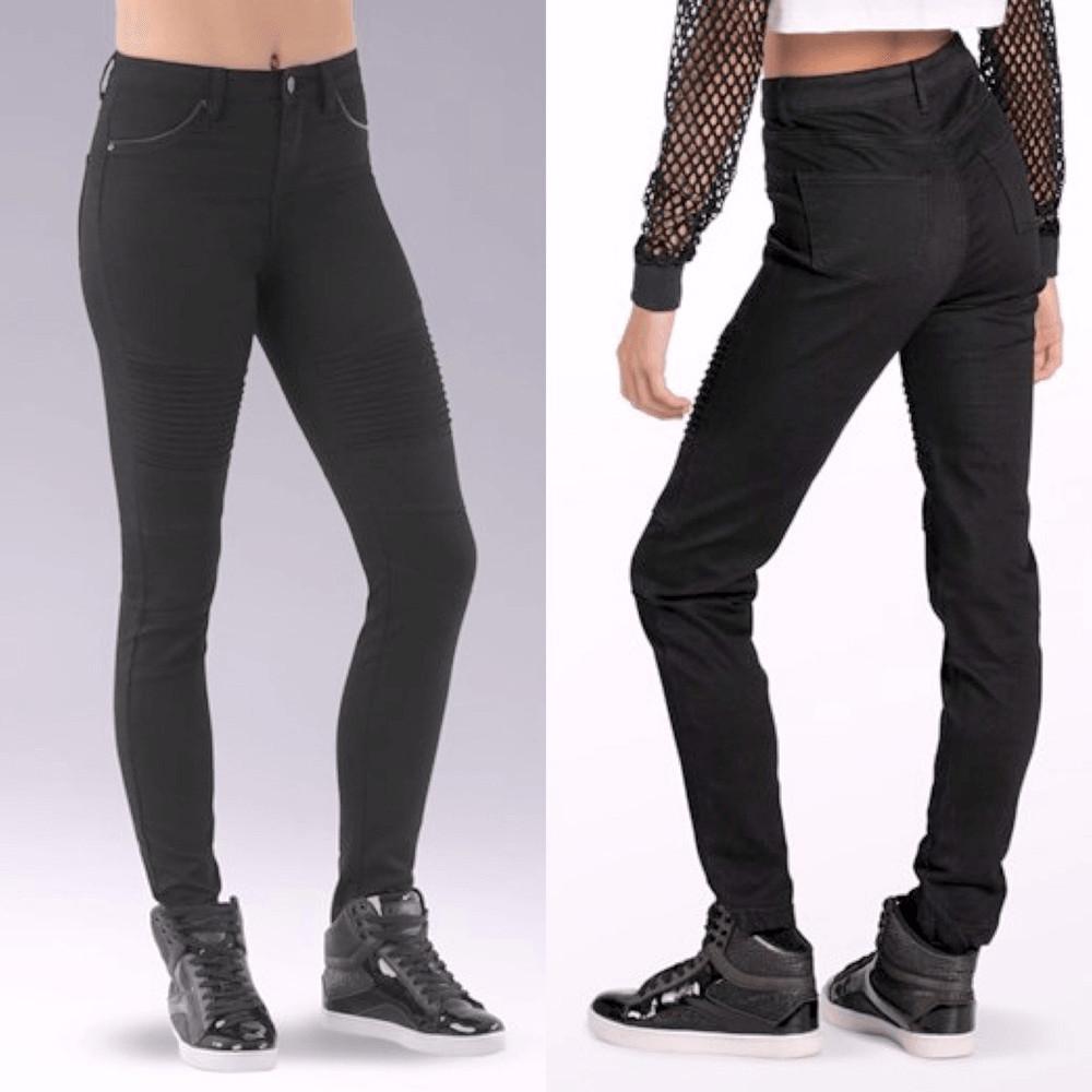 Weissman Balera dance costume black Mid Rise Denim Moto Jeggings pant AH10146 SA