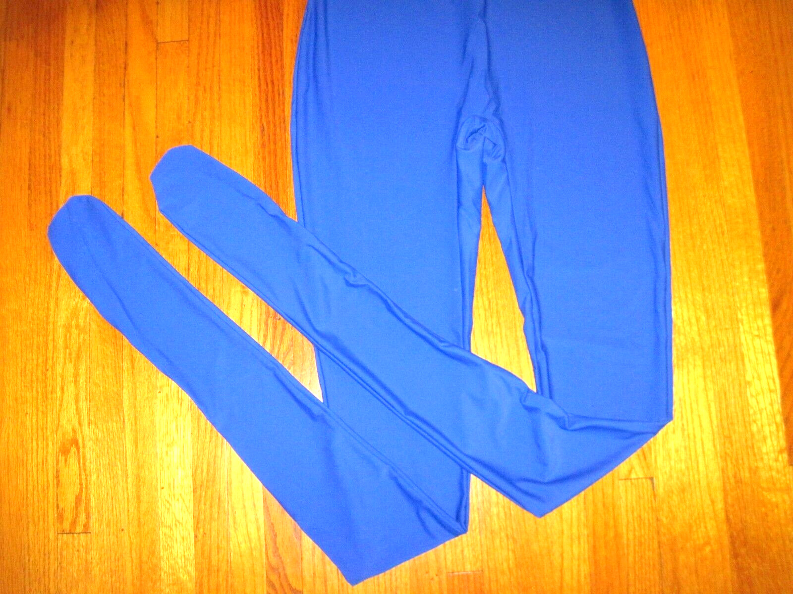 Plus Size Shiny Royal Blue Long Sleeve T Neck Footed Unitard Size 2XL-16-18 New