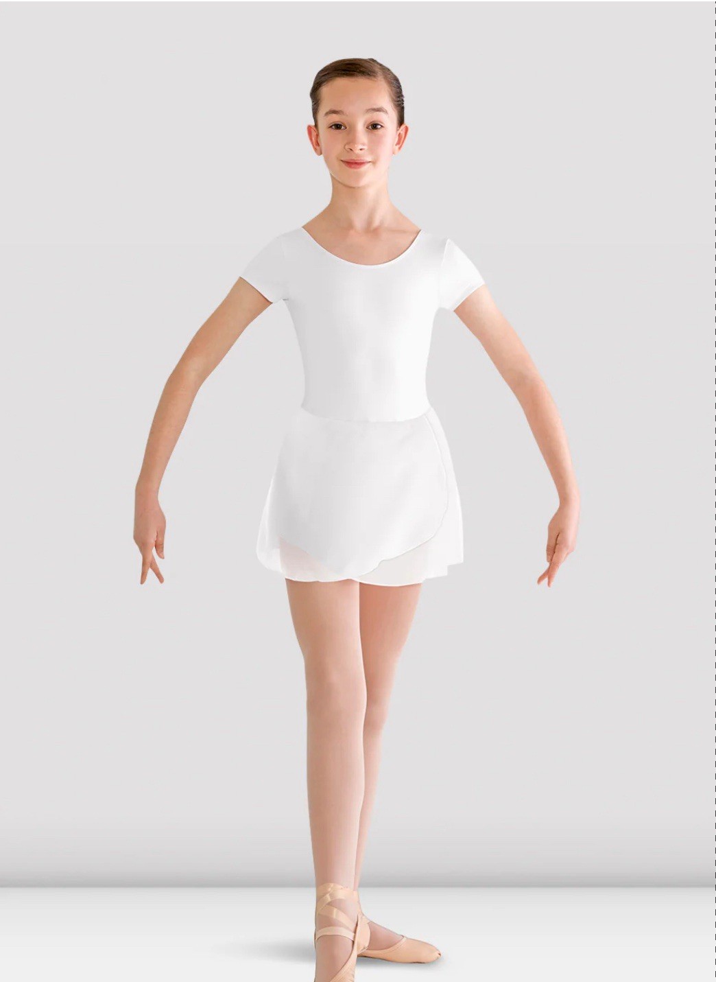 BLOCH CL8262 White Cap Sleeve Skirted Leotard 8/10