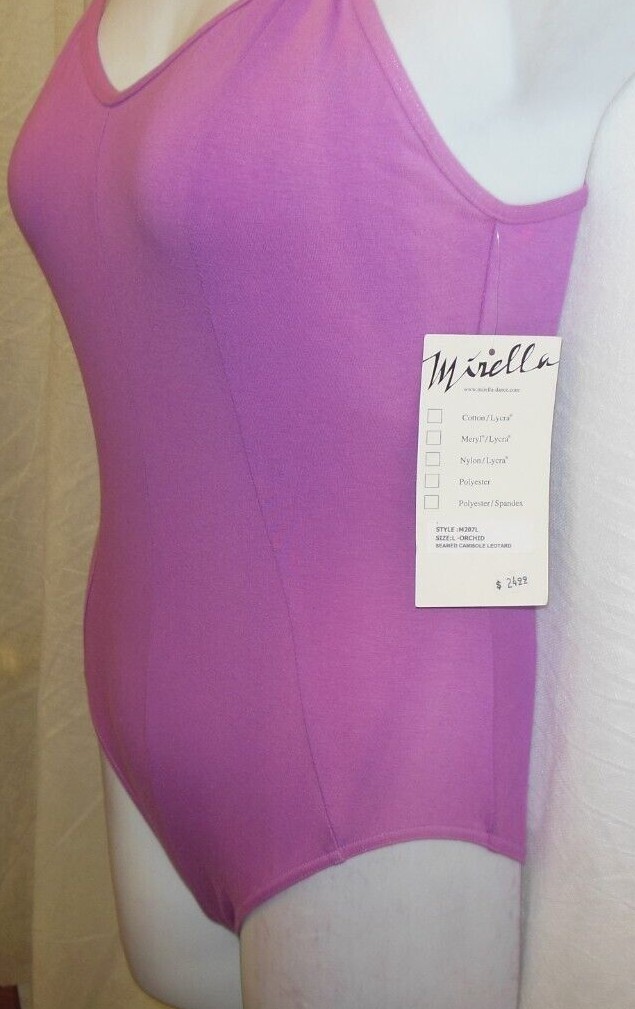 MIRELLA LADIES M207LM orchid Camisole leotard Princess Seam Ballet shopworn