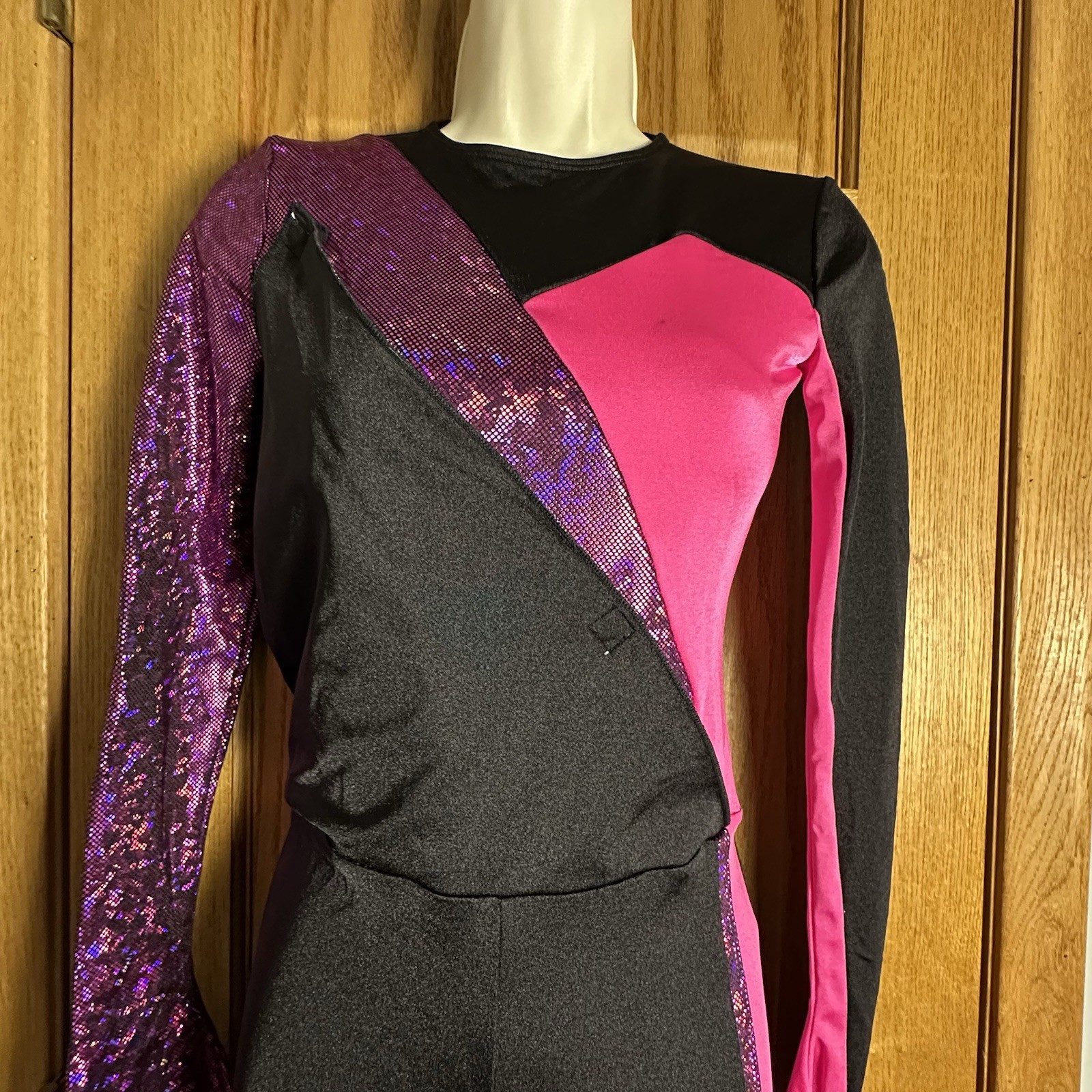 The Line Up Custom Convertible Black Pink Silver Unitard Dance Costume SA