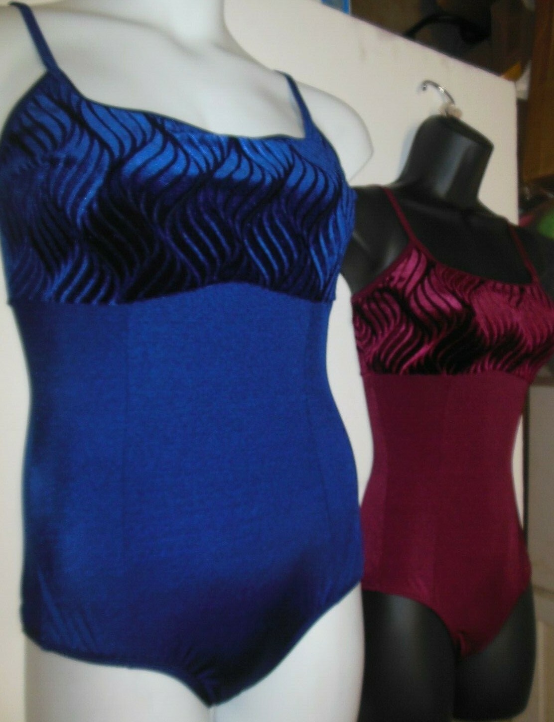 Body Wrappers P670 Velvet Bodice Cami Leotard Wine or Navy Ladies Xs, Lge Tall
