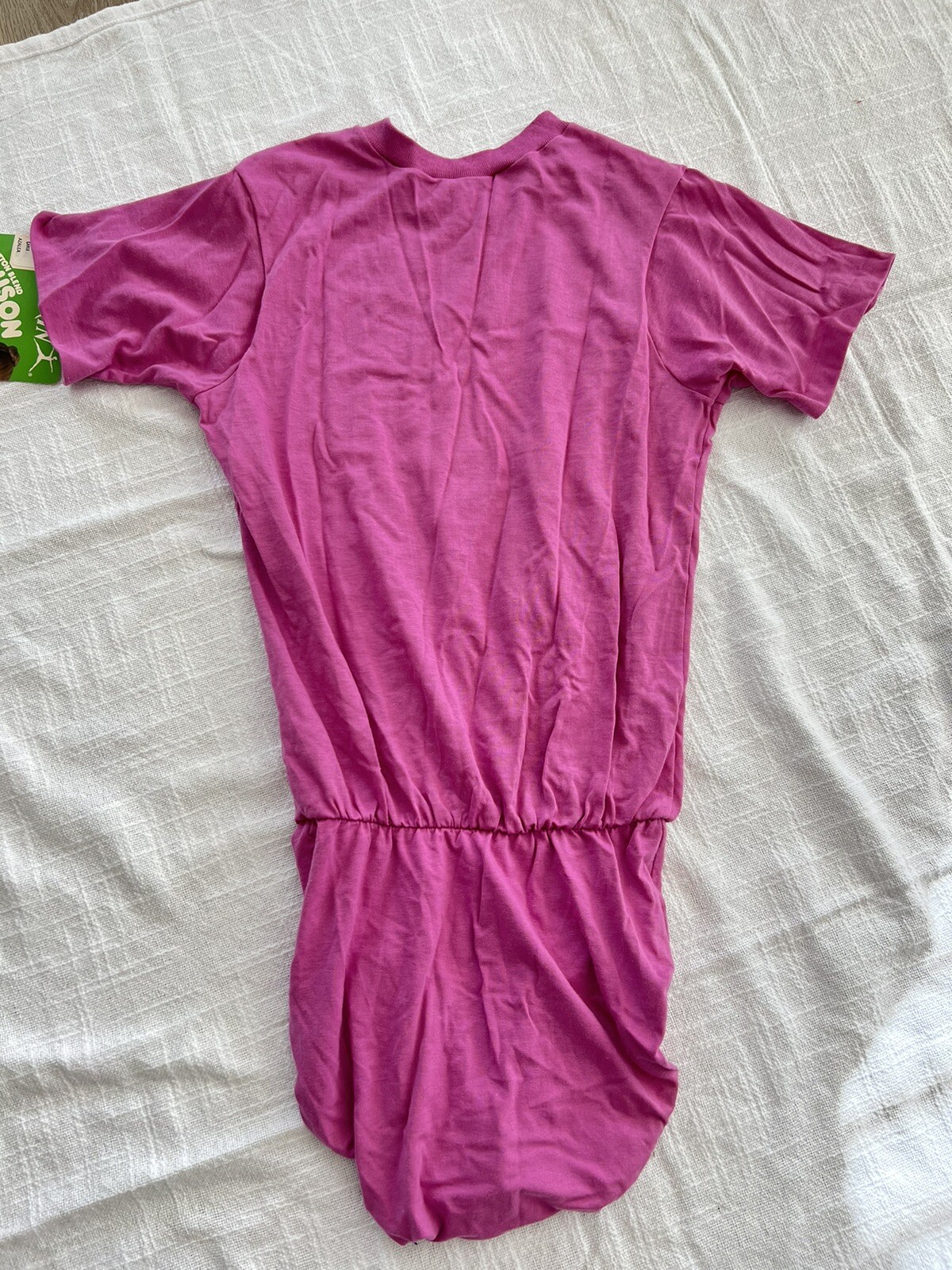 NWT Vintage DANSKIN Blouson Leotard One-Piece Purple Cotton Blend Sz Large USA