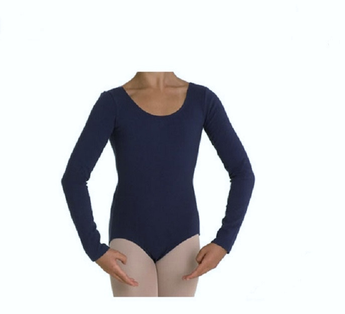 Capezio 134C NAVY Size LG Child Long Sleeve Leotard