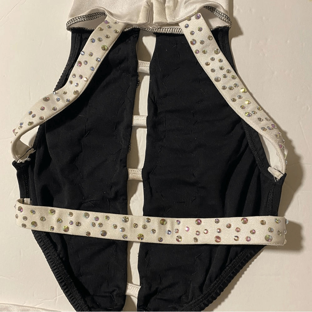 Custom Solo Dance Costume Black White 2 Piece Cut Out SA Adult Contemporary Jazz