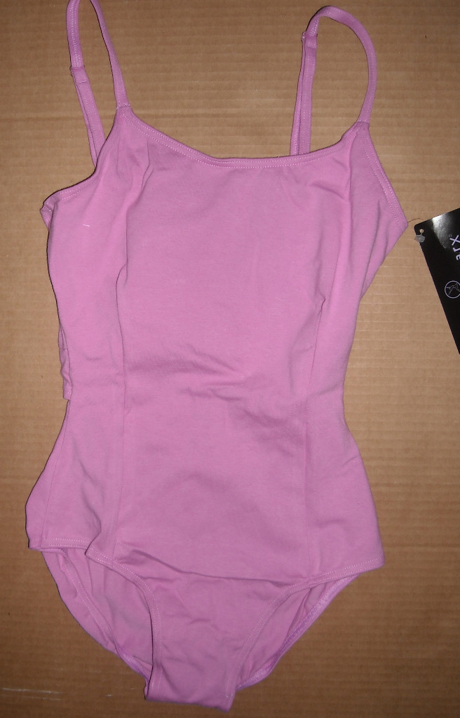 LADIES Double TWISTED BACK LEOTARD CYCLAMEN PINK CAMISOLE Gilda Marx