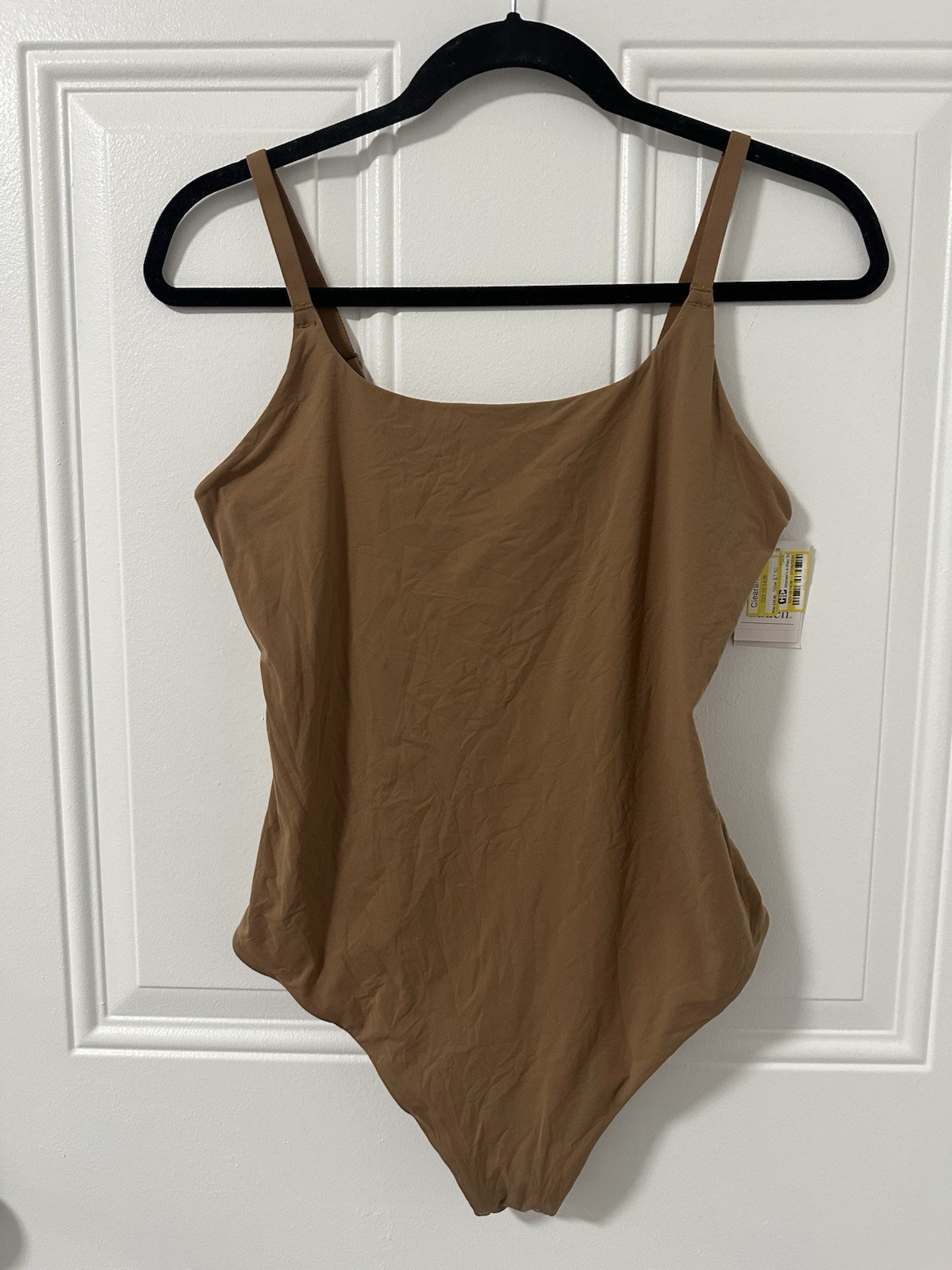 Women’s 4-Way Stretch Cami Bodysuit – Auden™ Brown Large: Nylon Spandex Blend