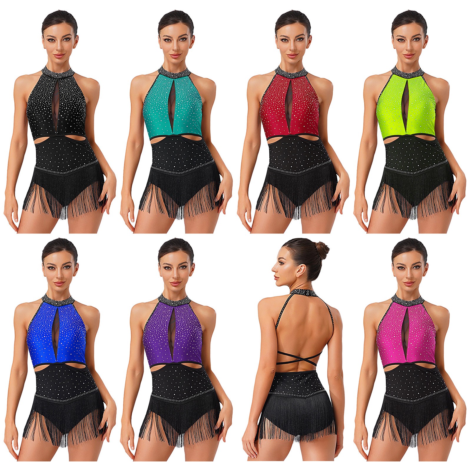 US Womens Bodysuit Sleeveless Dancewear Nightclub Dress Party Jazz Performance