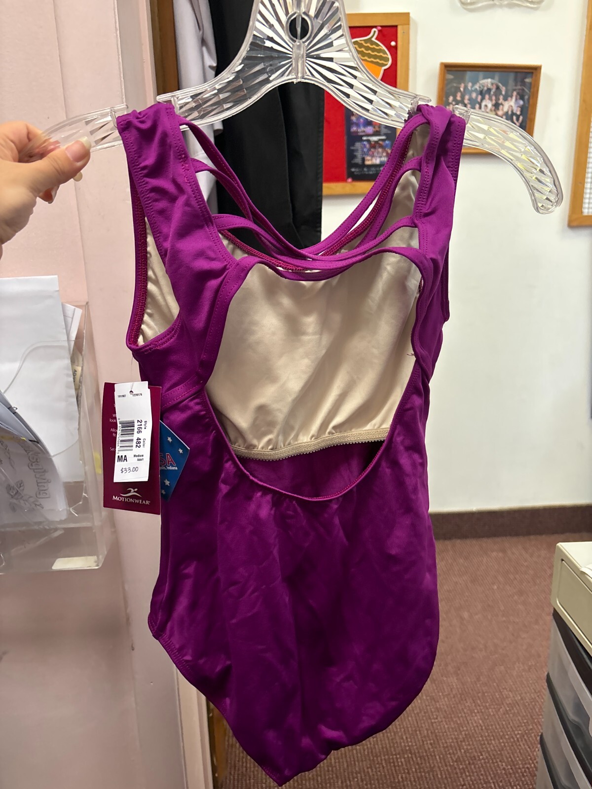 NEW WITH TAGS Motionwear Sleeveless Cross Back Leo, Style: 2166, Color:Violet,MA