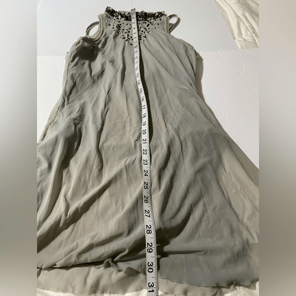 Weissman solo dance costume gray mesh tunic stoned Overdress D10664 MA adult
