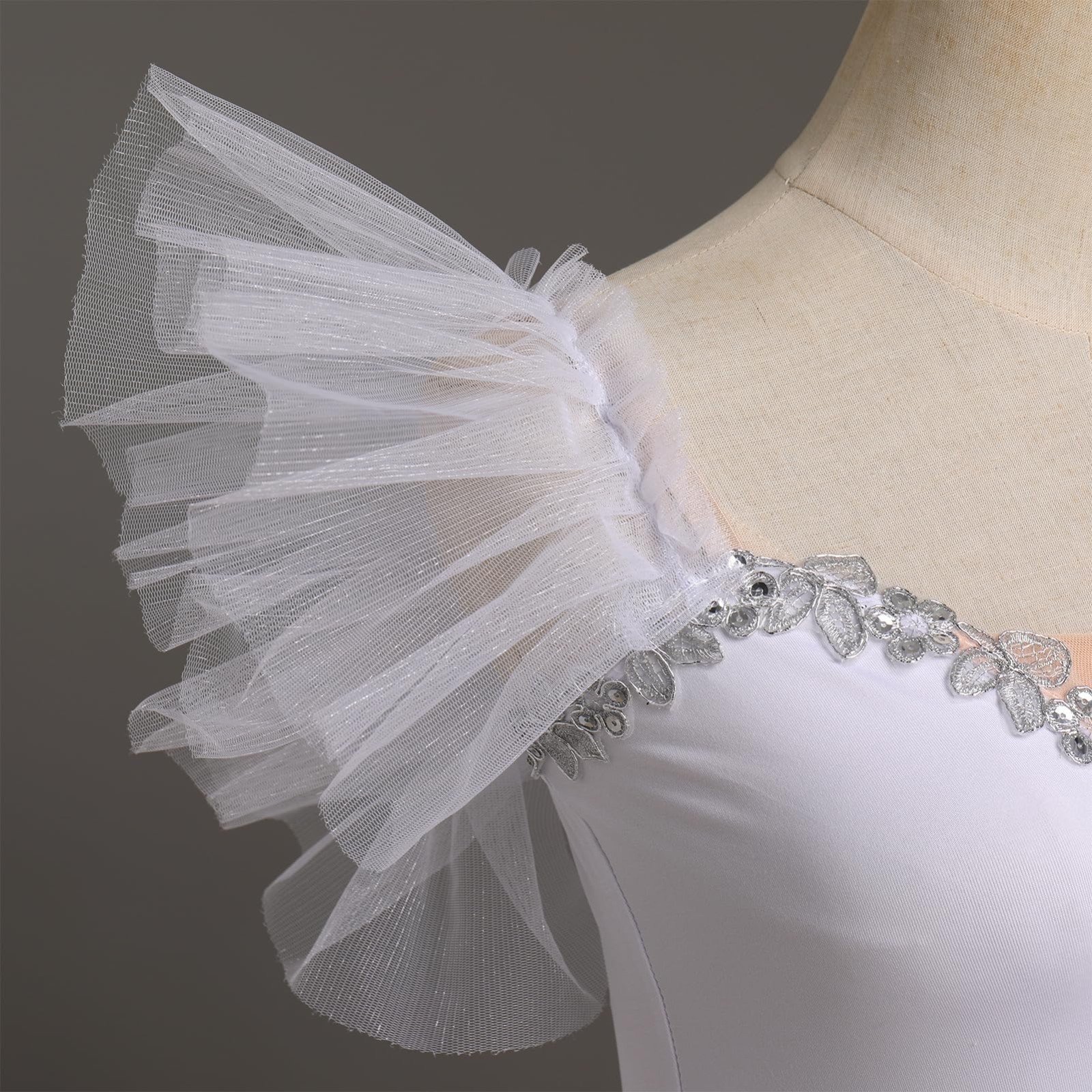 Elegant Ballerina Leotard for Women – Embroidered Tulle Skirted Dance Costume