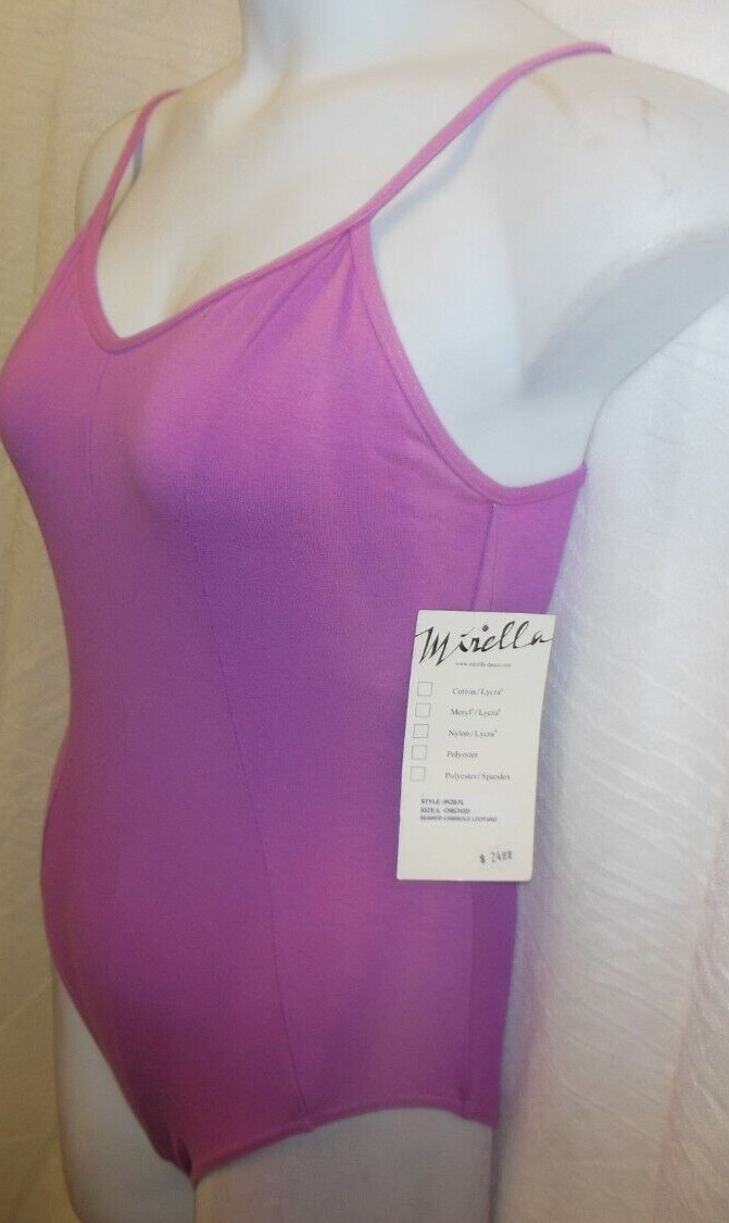 MIRELLA LADIES M207LM orchid Camisole leotard Princess Seam Ballet shopworn