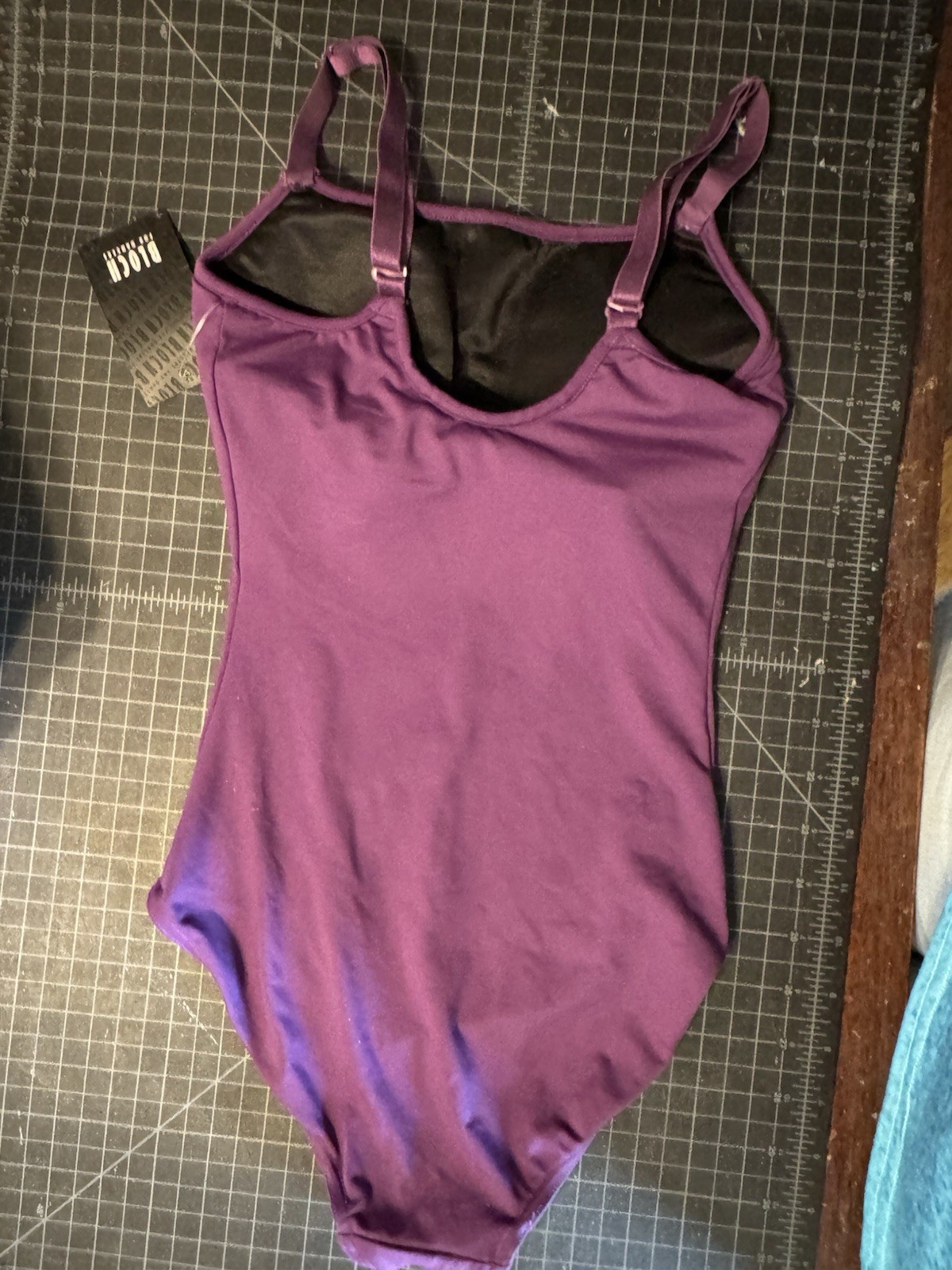 NWT Suffolk Xs P Petite Purple Built In Bra Camisole Leotard