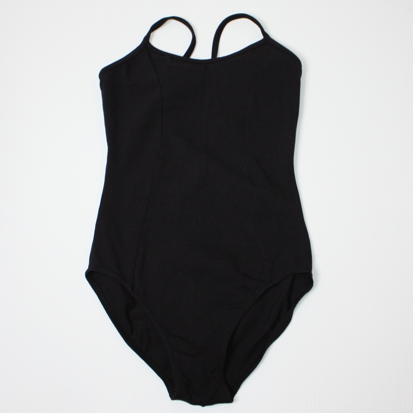 Mirella Women’s Scoop Front Camisole Leotard Dance Leo in Black and size Adult M