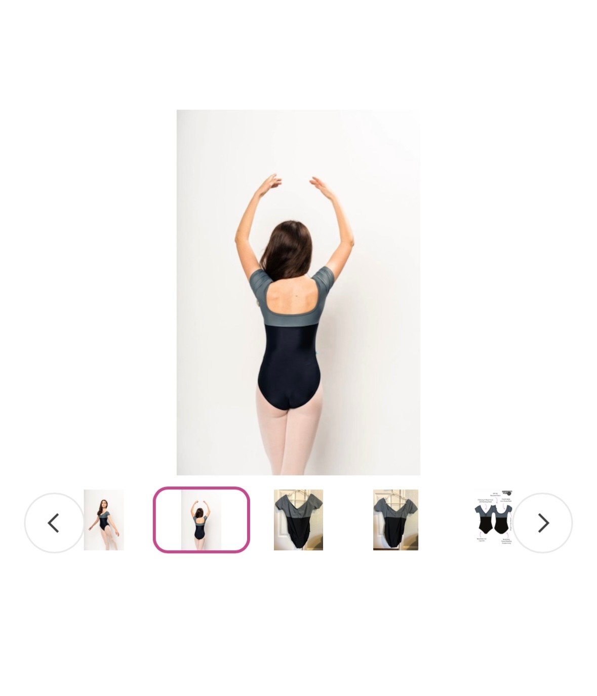 Imperfect Pointes Leotard| Large| Black and Grey| EUC