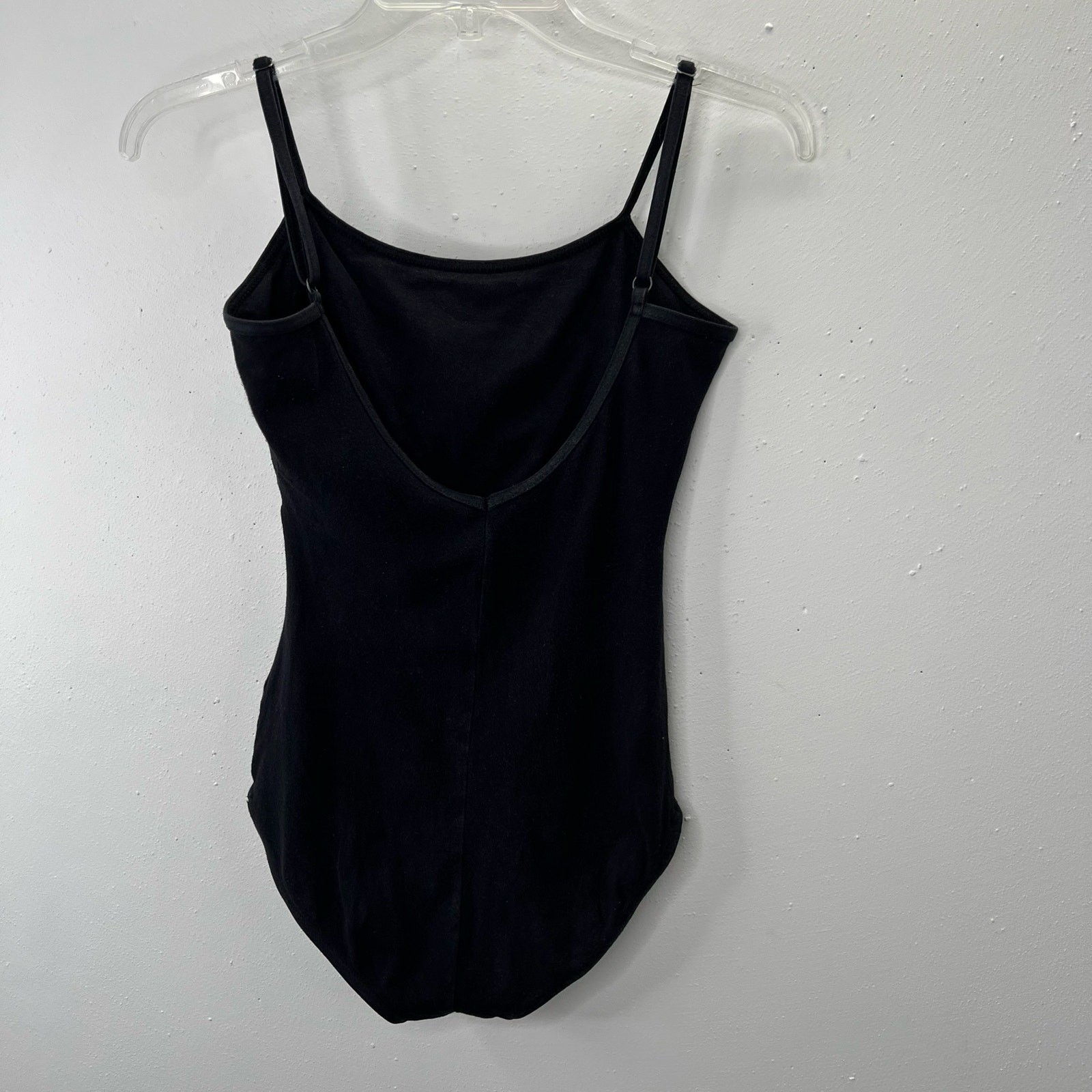 Theatrical Leotard S Women Black Spaghetti Strap Adjustable Stretch Cotton Dance