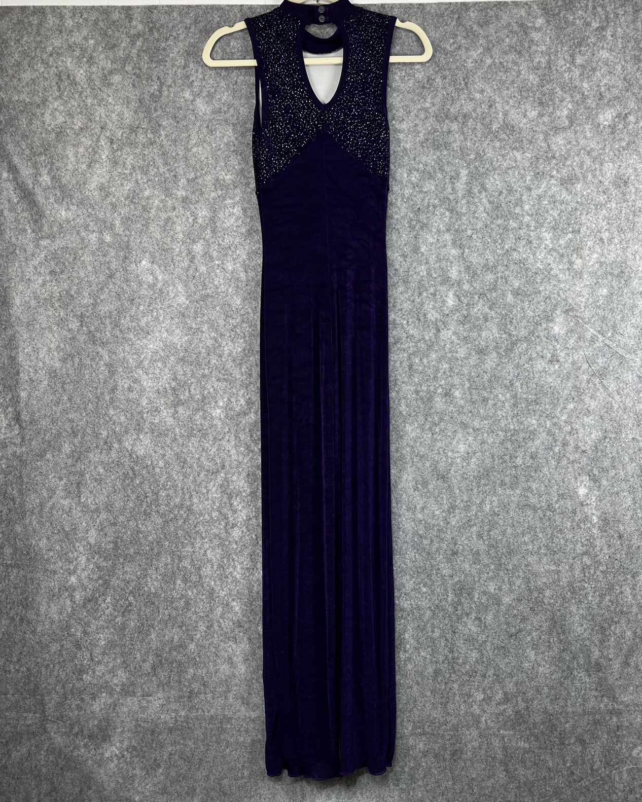 Vintage 80s Body Wrappers Full Leotard Dance Unitard Women M Purple Beaded