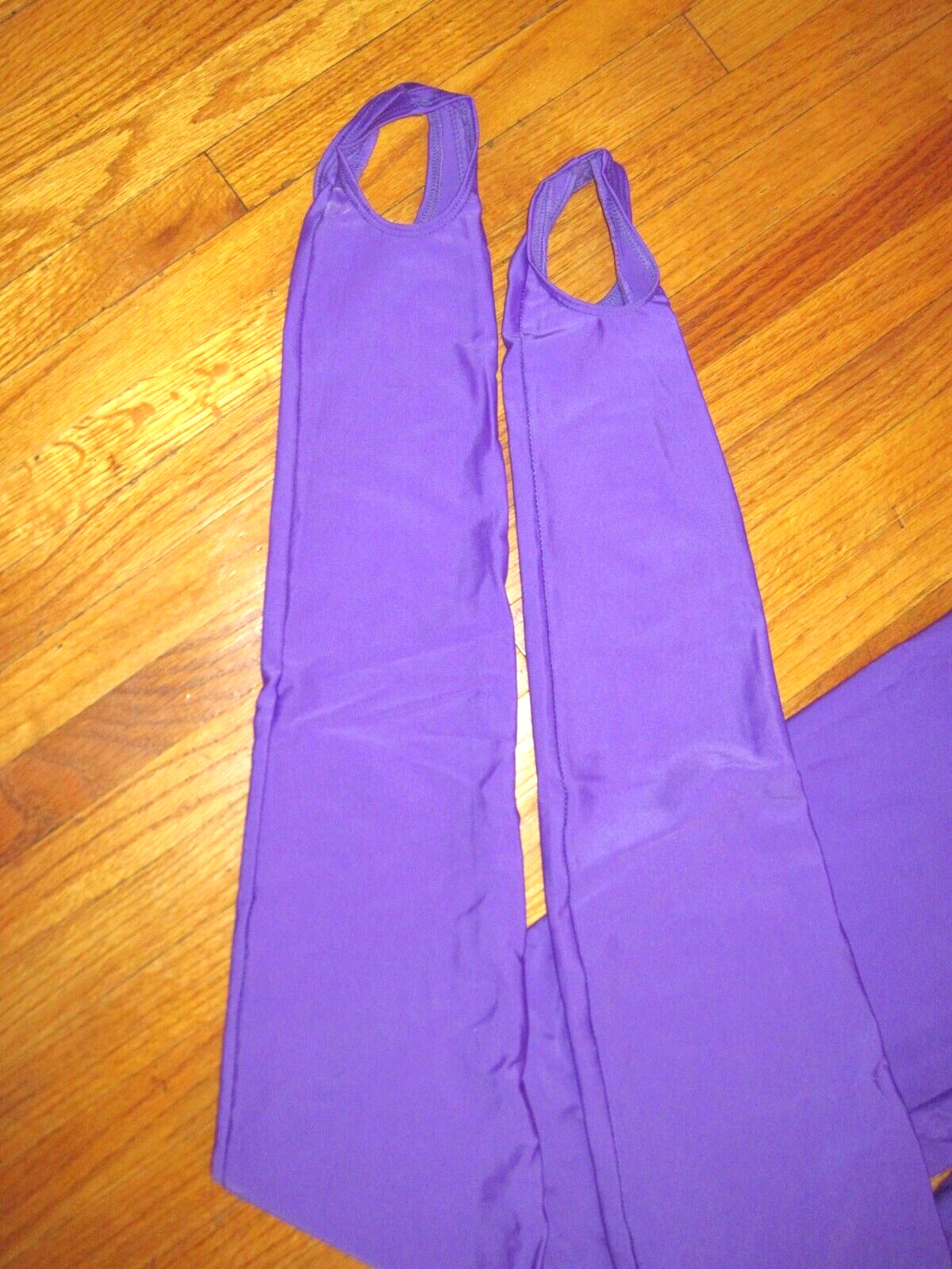 Plus Size Shiny Purple Tank Spandex Stirrup Foot Unitard Jumpsuit Sz XL-14+ New