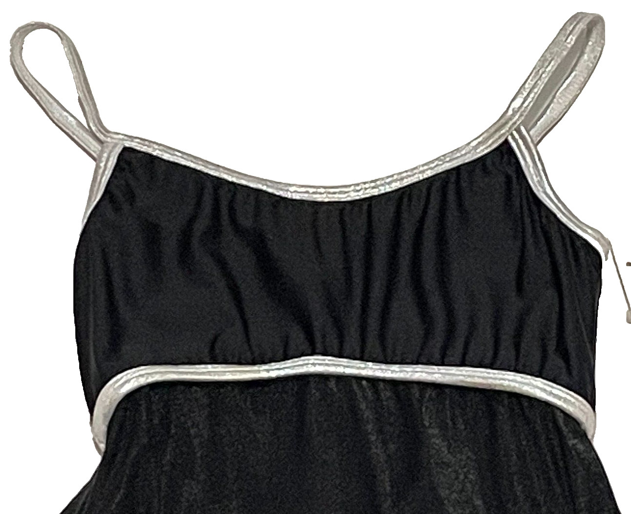 Bal Togs Camisole Dress Black Silver Trim Leotard Bodysuit Skirt New Women S fit