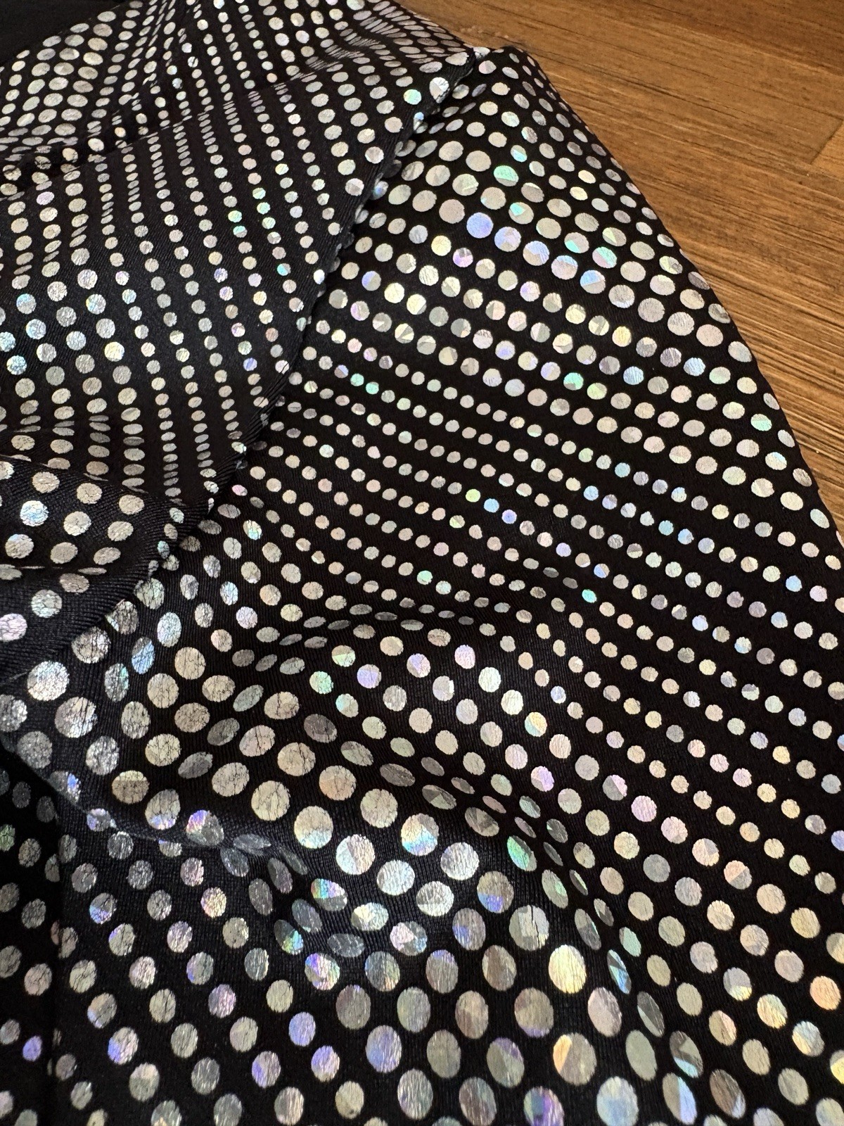 Kelle Company Dance Costume Black Iridescent Dots Dance Leotard Adult Small