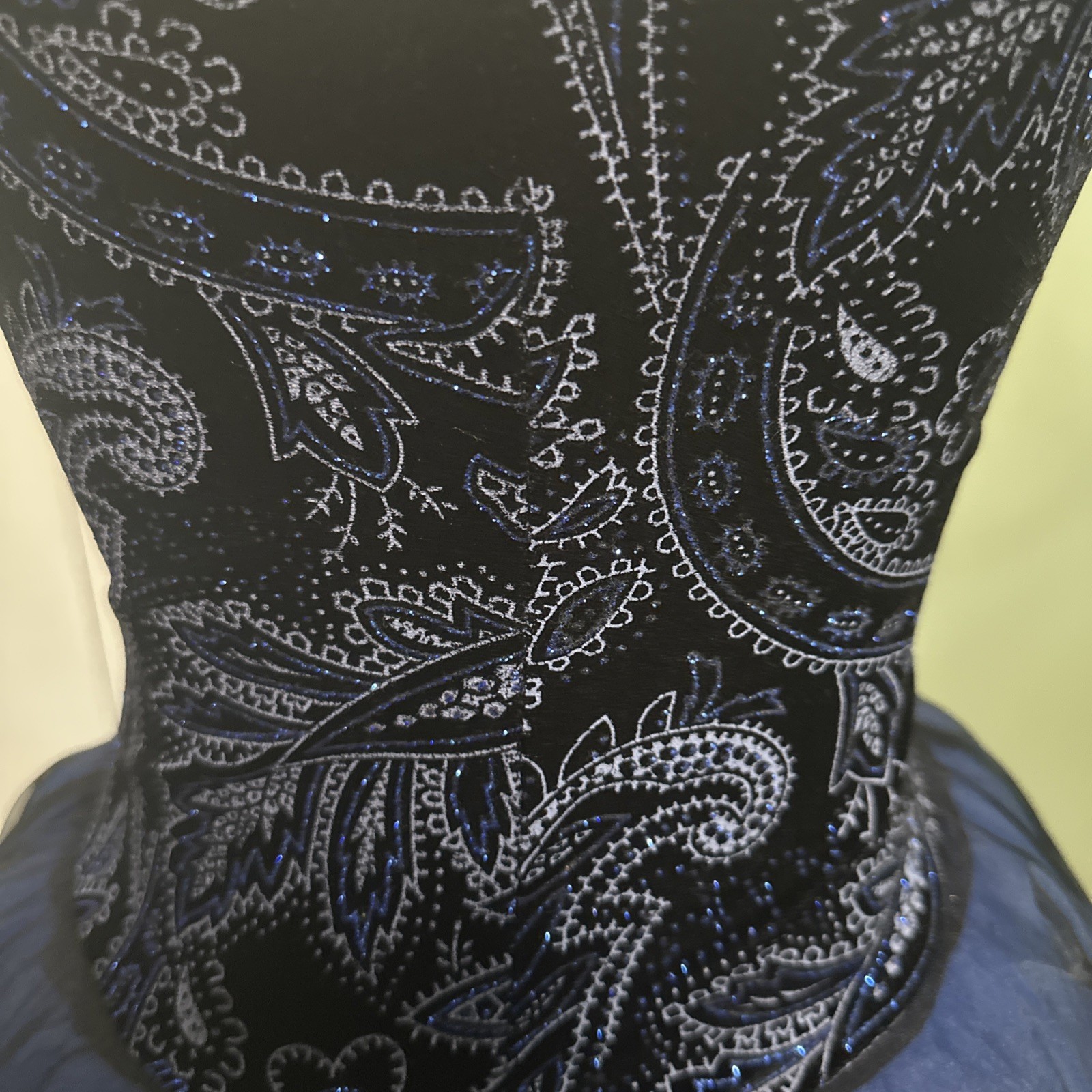 Vintage Cicci Black Velvet Blue Sparkle Tutu Leotard Size Adult Small