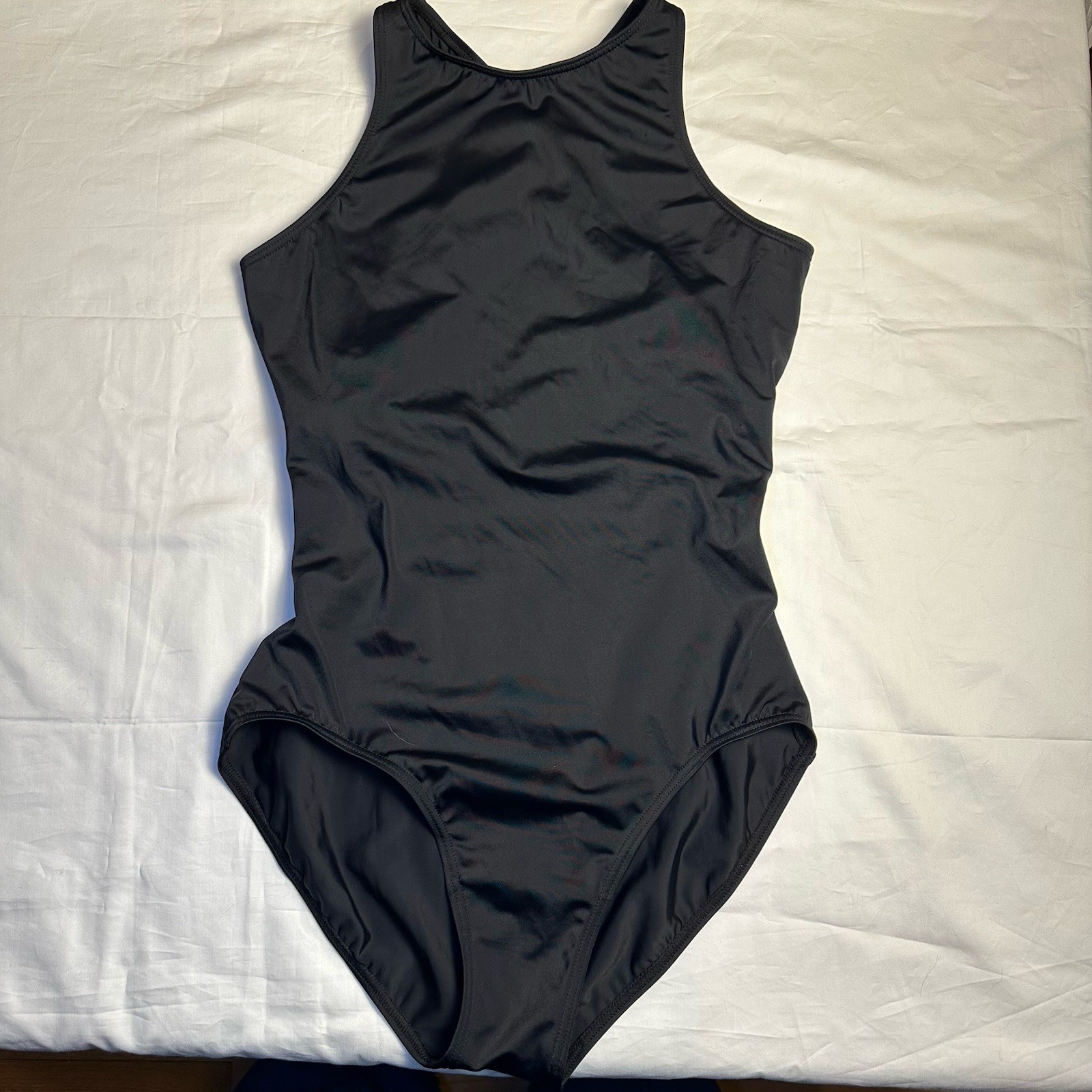 Weissman NWT Black Crisscross Back Tank Ballet Dance Leotard 14055 MA